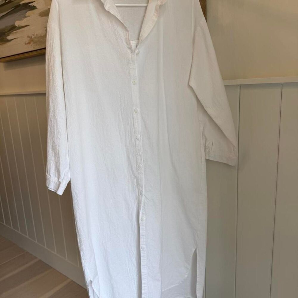 Button Front Maxi Shirt Dress